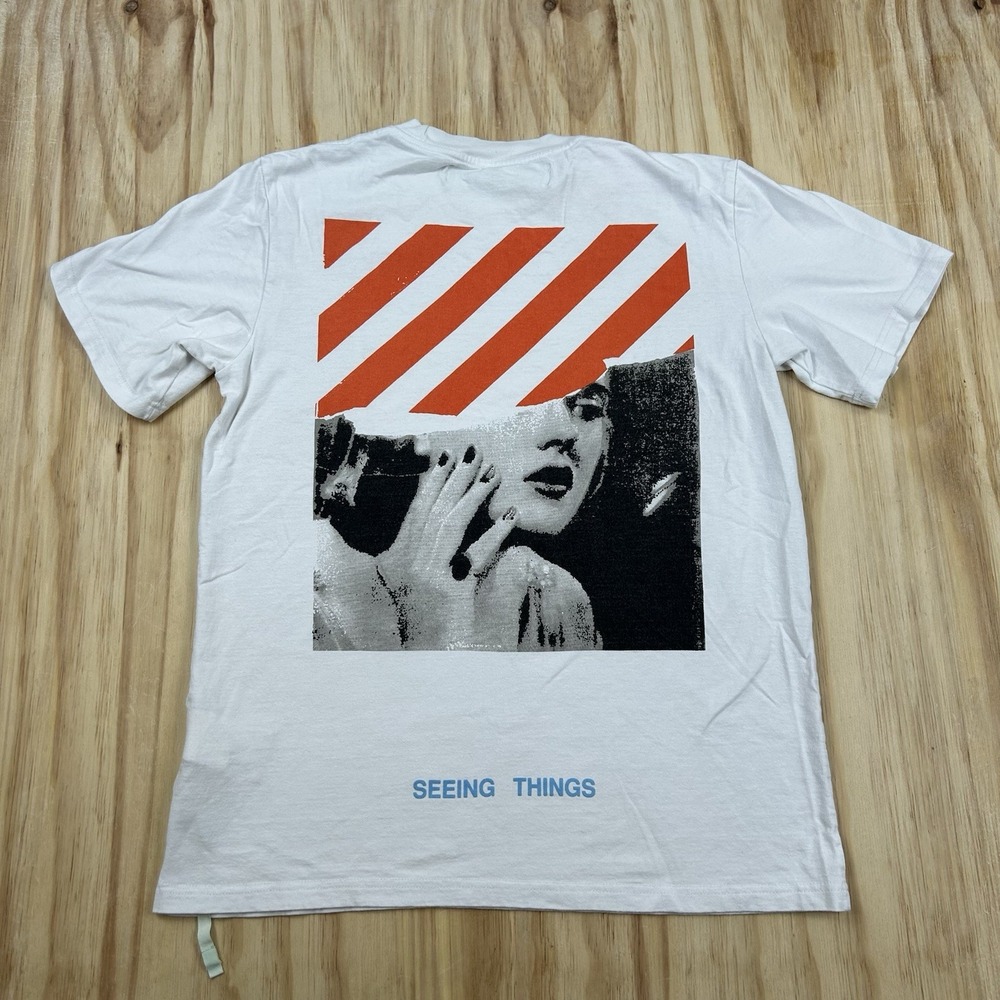 Off-White Men's Medium Marilyn Monroe Seeing Things T Shirt Short Sleeve Graphic
